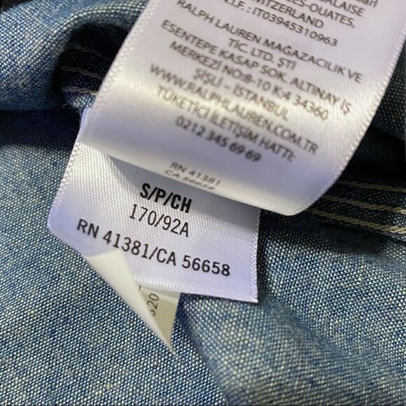 Ralph Lauren Polo Authentic Denim Goods Classic Chambray Shirt size Small - Picture 10 of 11